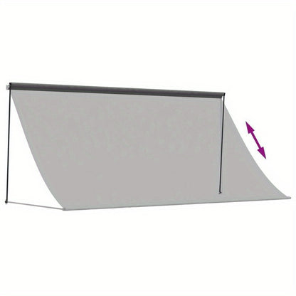 Uitschuifbare Zonwering – Terrasoverkapping – Markies – Balkonzonwering – Tuinzonwering – Waterdicht & Vuilbestendig – 300x150 cm Antraciet Polyester met Staal Frame