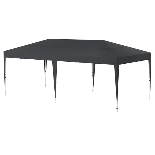 Partytent – Paviljoen – Tuinentent – Vouwtent – Markttent – Inklapbaar Metalen Frame – Waterafstotend Oxford Polyester – 6x6 Meter – Anthraciet