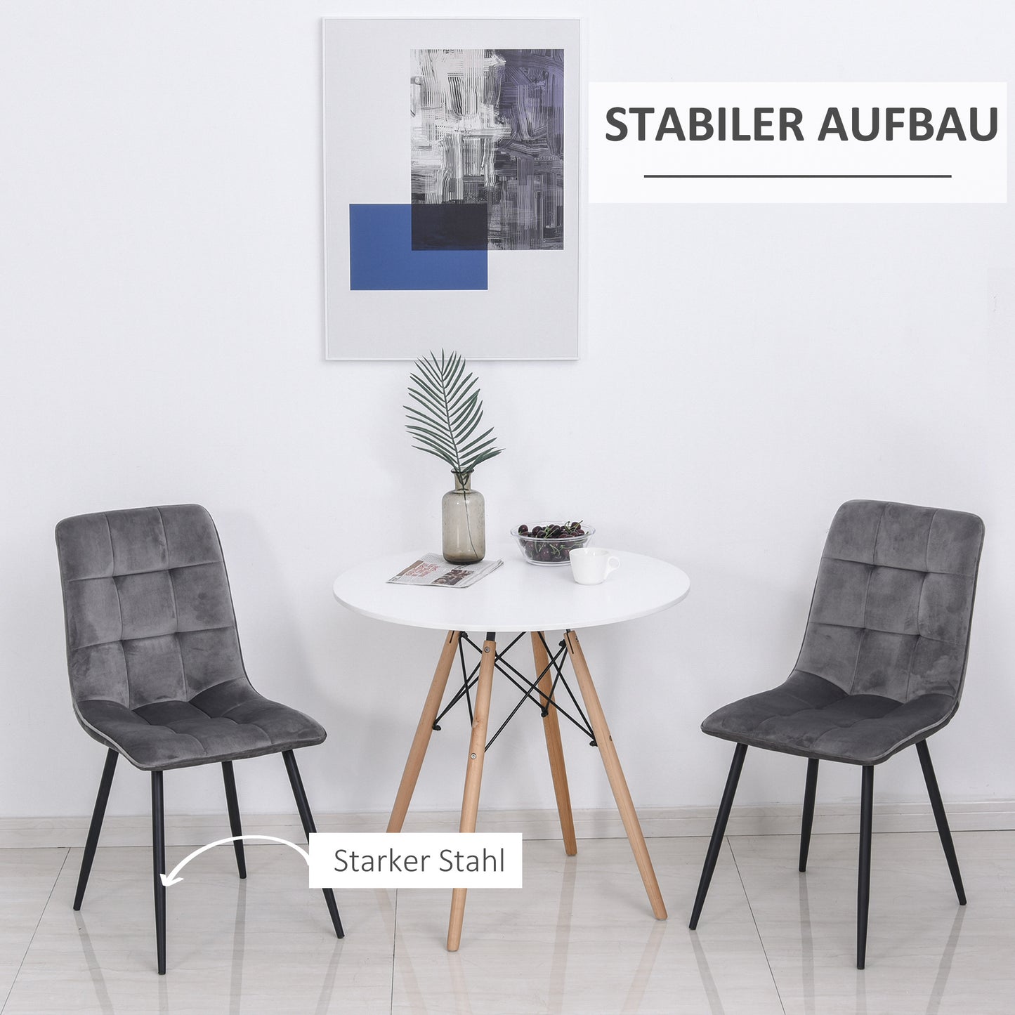 Eetkamerstoel – Kuipstoel – Keukenstoel – Stoel – Set van 2 – Velvet Bekleding – Metalen Onderstel – Hoog Comfort – Draagvermogen 120 kg