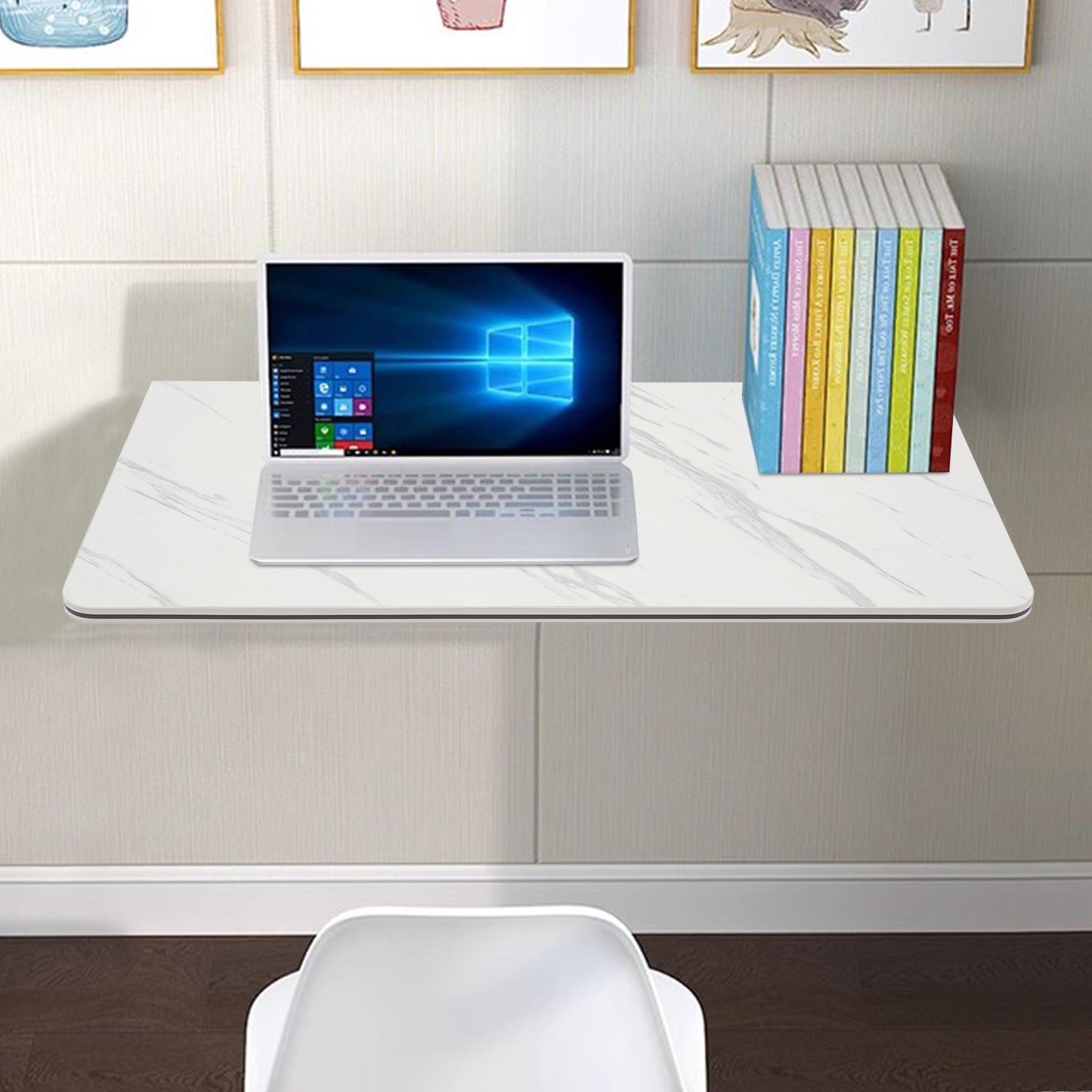 Wandklaptafel – Klaptafel – Muurtafel – Opklapbare Tafel – Ruimtebesparende Tafel – 80x40 cm – Hoogwaardig Wit Hout – Eenvoudige Montage