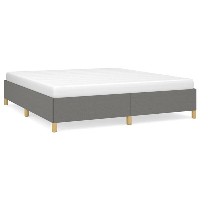 Dark Gray Spring Bed Frame 160x200cm in Fabric Practical, removable, suitable for all seasons