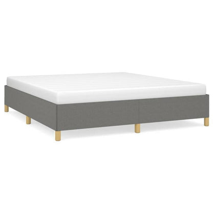 Dark Gray Spring Bed Frame 160x200cm in Fabric Practical, removable, suitable for all seasons