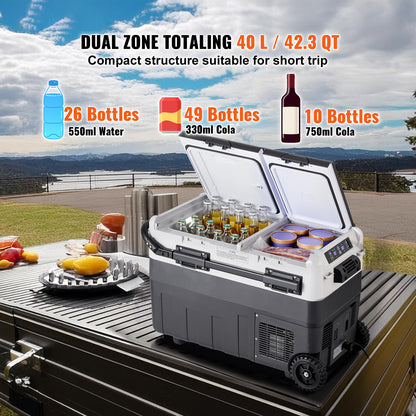 Mobiele Koelkast – Draagbare Koelbox – Camping Koelkast – Compressor Koelbox – 40 Liter – Snel Koelen – Stil En Energiezuinig