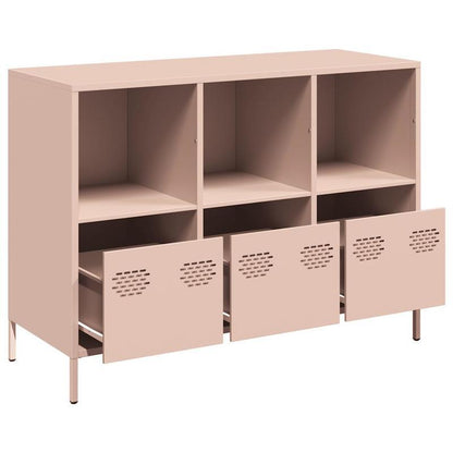Sideboard – Dressoirkast – Opbergkast – Buffetkast – Side Table – Roze – Koudgewalst Staal – Compact Formaat 101,5x39x73,5 cm