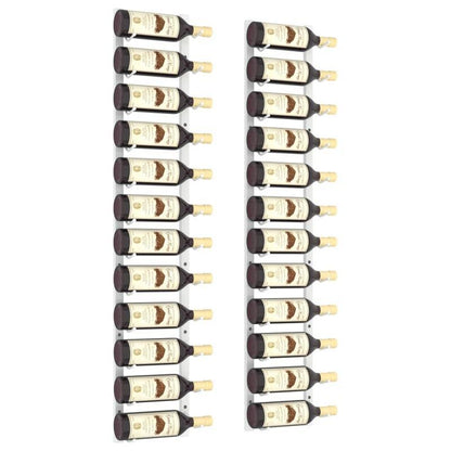 Wine Racks 2pcs for 12 bottles wall-mounted iron white. Wine storage rack is perfect for use in bars, wine cellars, kitchens, restaurants and more