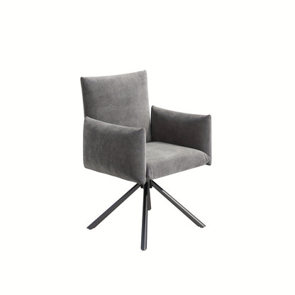 Set of 2 Upholstered Dining Chairs with 4 Metal Feet, 360° Swivel Lounge Chairs with Lumbar Support, Velvet Armchairs for Living Room, Bedroom, Office - Classic Style, No Electricity Needed, Dining Room Furniture, Elegant Di