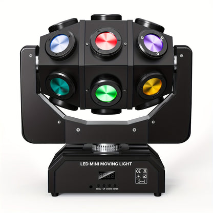 270W Moving Head LED Spot – RGBW Stage Licht – DJ Licht – Discotheek Verlichting – Party Verlichting – 18 LED’s – DMX512 & Geluidsactivatie - QUORE