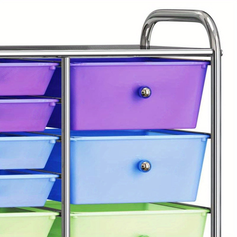 Ladenkast – Ladekast – Ladenkastje – Opbergkast – Commode – XXL formaat – 15 gekleurde lades – Duurzaam kunststof – Mobiel met wieltjes