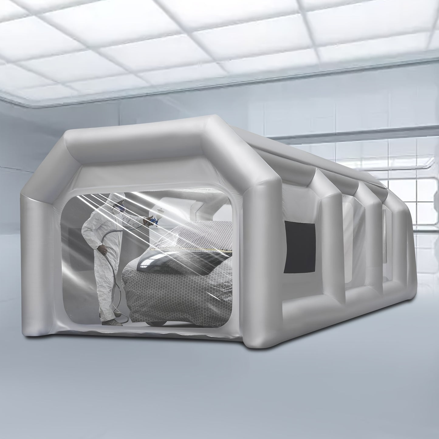 Spuitcabine – Spuitverf Tent – Verfspuitcabine – Spuittent – Verf Shelter – Opblaasbaar – Ruime Werkruimte – Oxford Stof & PVC Frame – Ventilatiesysteem & Snelle Installatie