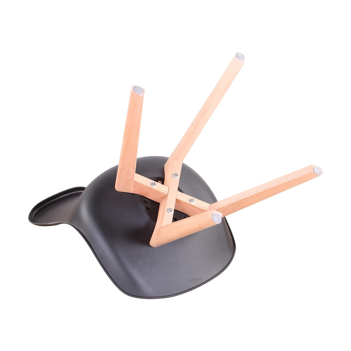 Eetkamerstoelen – Stoelen – Dining Stoelen – Armloze Stoelen – Scandinavische Stoelen – Set van 6 – Zwart PU-leer – Beukenhouten Poten