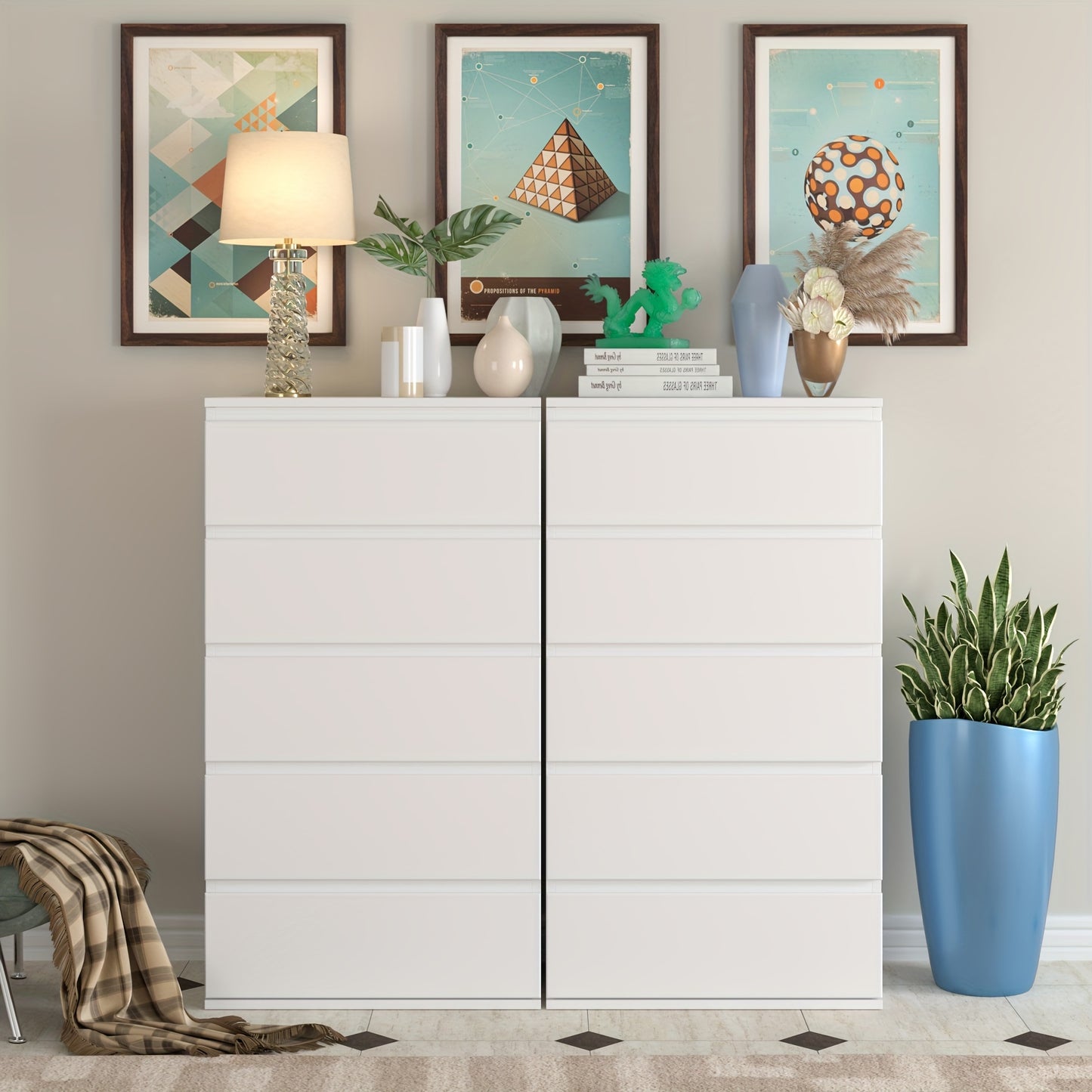 Ladekast – Opbergkast – Dressoir – Kast – Ladenkast – Wit – Grote Opbergcapaciteit – Duurzaam Hout