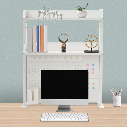 Bureau Organizer – Bureaurek – Boekenkast – Bureau Organizer Plank – Klem Bureau Organizer – Wit – Verstelbare Planken – Sterk Staal & MDF