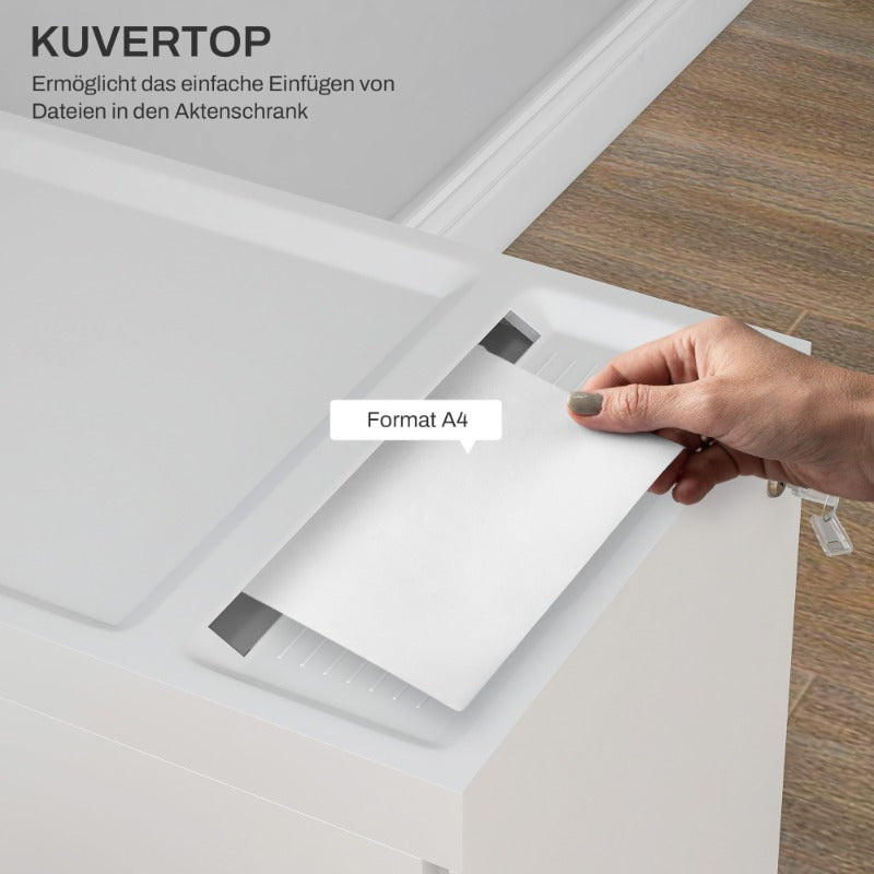 Mobiele Ladekast – Ladekast Op Wieltjes – Archiefkast – Opbergkast – Kantoor Ladekast – 3 Lades Met Slot – Stevig Zwart Metalen Frame