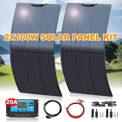 Flexibel Zonnepaneel – Buigbaar Zonnepaneel – Zonnepaneel Kit – Monokristallijn Zonnepaneel – 200W Vermogen – Lichtgewicht & Hoge Efficiëntie