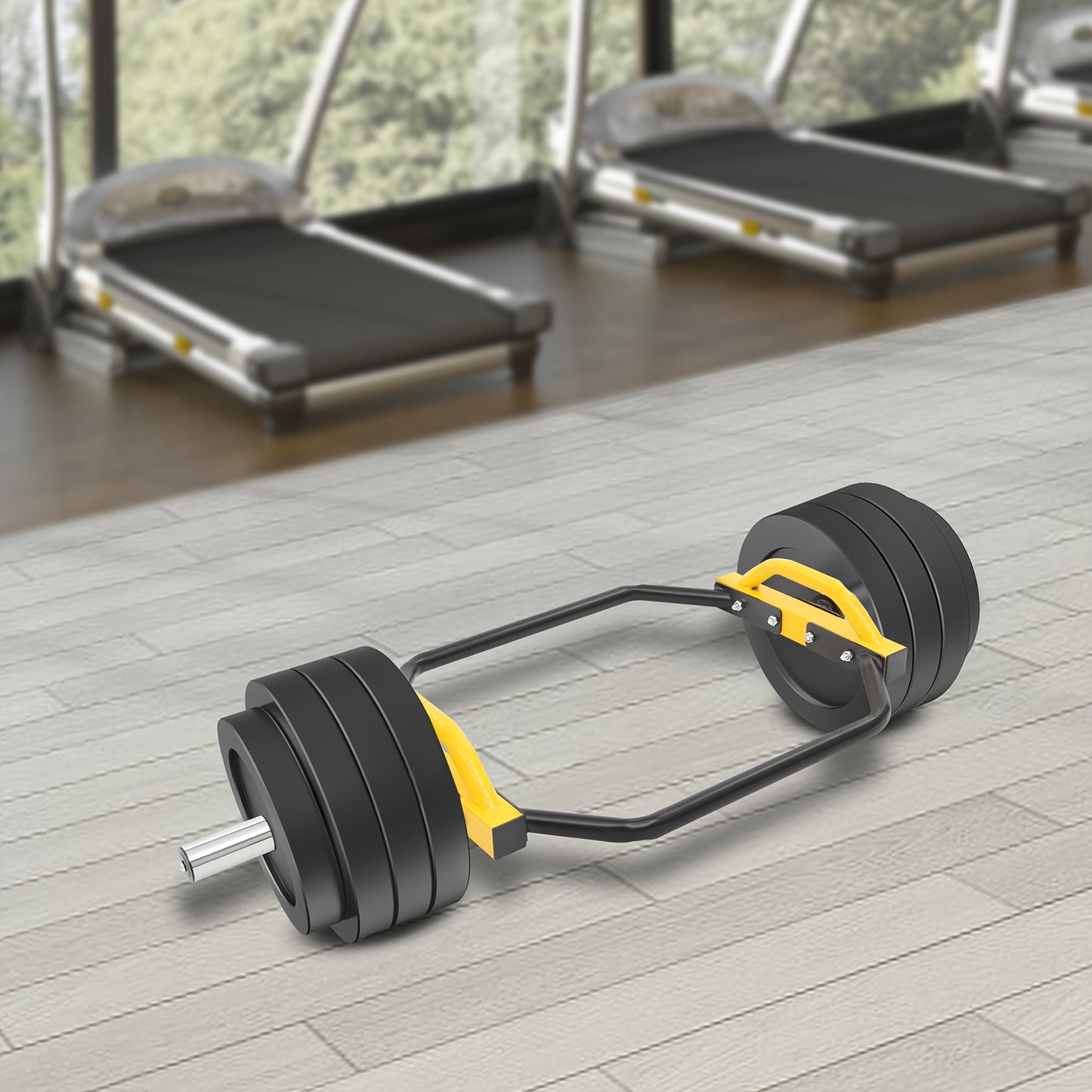 149.69KG Capacity Yellow Hex Dumbbell Bar with Spring Clip Collars, Ergonomic Non-Slip Handles - Ideal for Gym, Home & Workout Use, Personal Fitness Accessory|Secure Grip Dumbbell|Tungsten Steel Bar, Gym Accessories