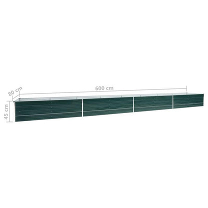 Raised Garden Bed – Hoogtebed – Tuinbak – Moestuinbak – Plantenbak – Gegalvaniseerd Staal – 600x80x45 cm Groen