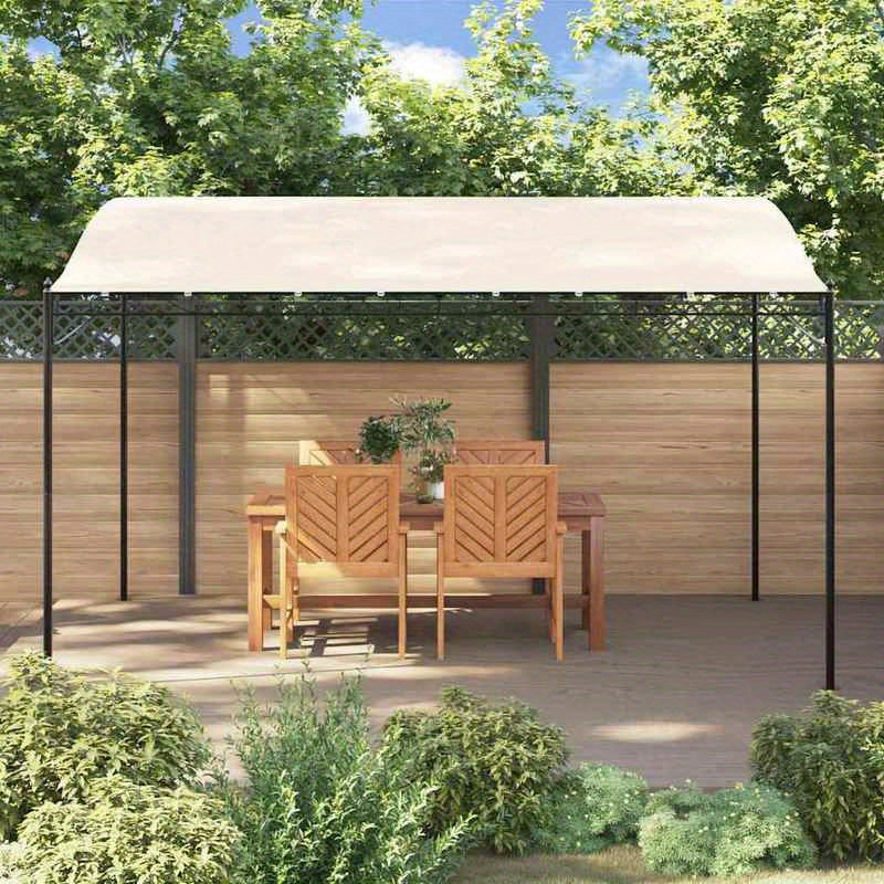 Tuinpergola – Patio Gazebo – Buiten Tent – Buitenpaviljoen – Tuinoverkapping – Creme 4x3 Meter – Stevig Staalframe – Waterafstotende 180g/m² Stof