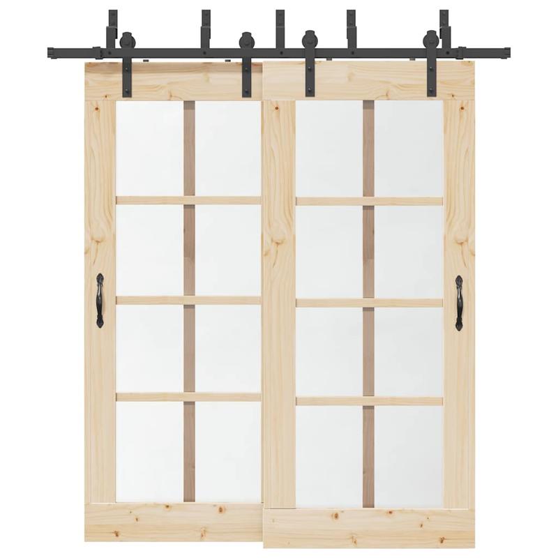 Schuifdeur Railsysteem – Schuifdeursysteem – Deurrails – Schuurdeur Rails – Kamerafscheider Rails – Houten Frame – 200 cm Lengte – Compleet Met Rollers – Eenvoudige Installatie