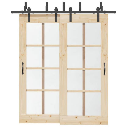 Schuifdeur Railsysteem – Schuifdeursysteem – Deurrails – Schuurdeur Rails – Kamerafscheider Rails – Houten Frame – 200 cm Lengte – Compleet Met Rollers – Eenvoudige Installatie