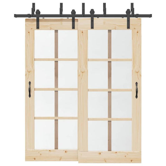 Schuifdeur Railsysteem – Schuifdeursysteem – Deurrails – Schuurdeur Rails – Kamerafscheider Rails – Houten Frame – 200 cm Lengte – Compleet Met Rollers – Eenvoudige Installatie