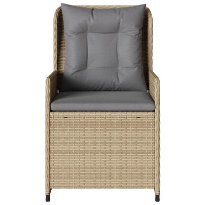 Tuinstoelen – Tuinstoel – Tuinzetel – Balkonstoel – Verstelbare stoel – Set van 2 Beige – Verstelbare Rugleuning – Weerbestendig Polyrattan