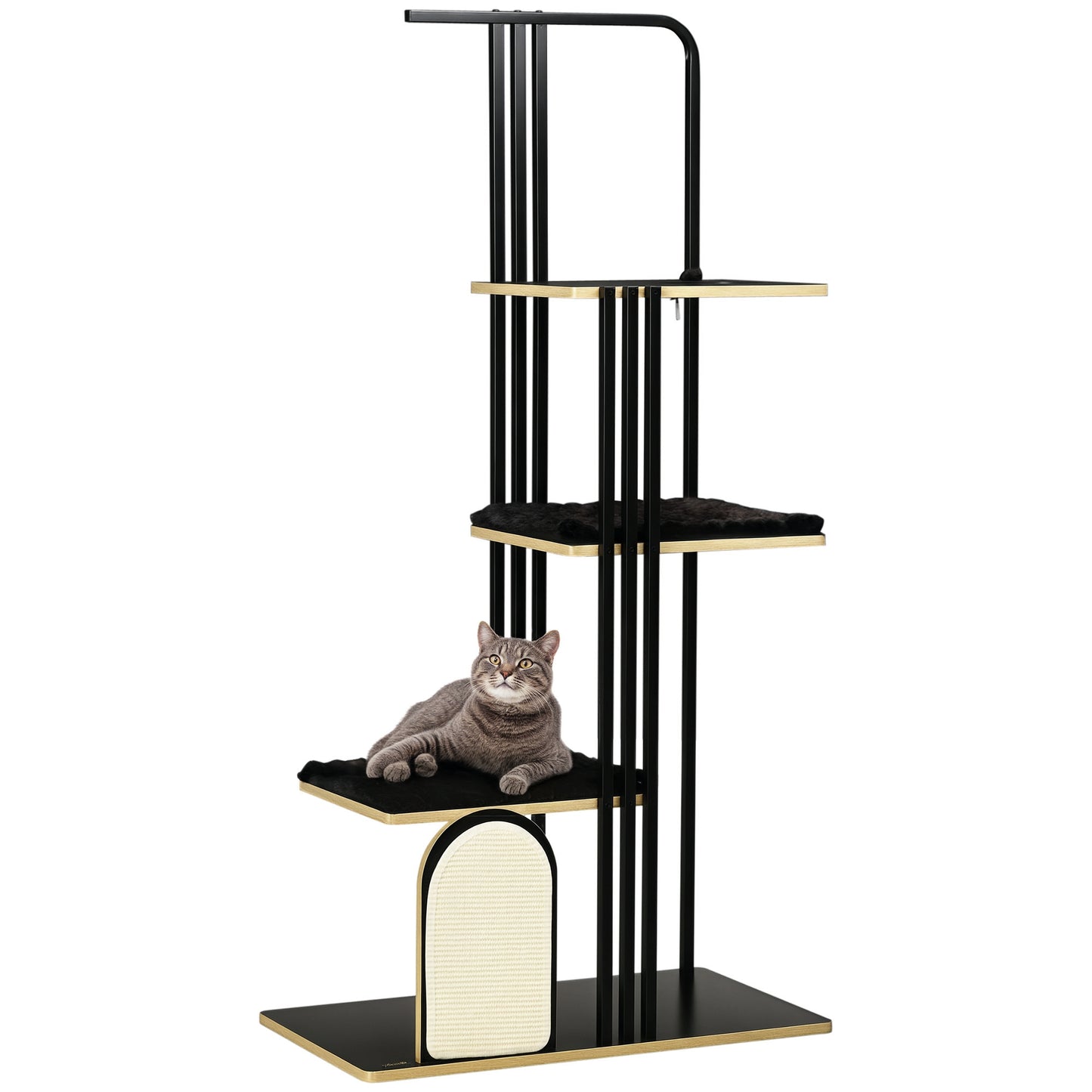 Krabpaal – Krabmeubel – Kattenpaal – Kattenmeubel – Industrieel Design – Stalen Frame – 3 Platforms – 2 Wasbare Kussens