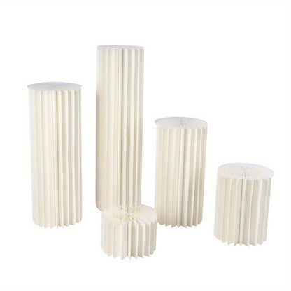 Tafeldecoratie – Bloemendisplays – Tafelstukken – Bruiloftdecoratie – Feestdecoratie – Set van 5 – Stevig Honingraatkarton – Verschillende Hoogtes 20-100 cm