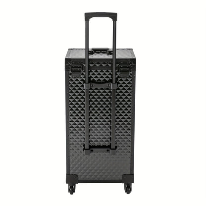 Make-up koffer – Make-up trolley – Beautycase – Cosmetica koffer – Schminkkoffer – Aluminium – Verstelbare trekstang met slot