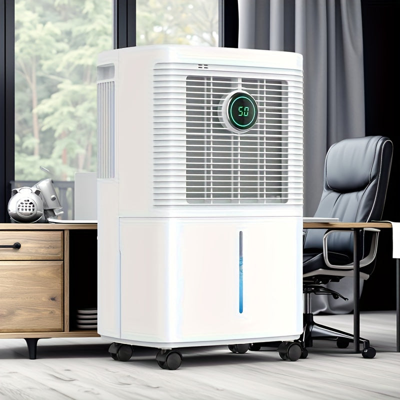 Household Dehumidifier With LED Digital Humidity Display, 24-hour Timer, 12L/day Continuous Drainage, For Drying Clothes In Bedroom And Basement