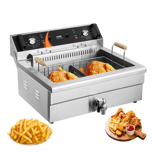 Elektrische Friteuse – Frituurpan – Snackmaker – Frituurketel – Friteuse 29 Liter – Grote Capaciteit – Snelle Opwarming – Roestvrij Staal