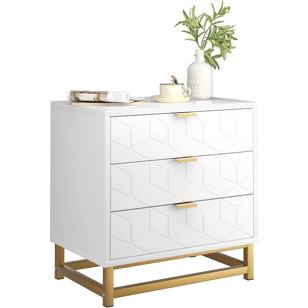 Commode – Ladekast – Dressoir – Opbergkast – Kast – Hoog Model – 3 Lades – Wit – Ruime Opbergruimte – Onderhoudsvriendelijk Kunststof