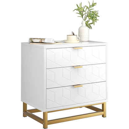 Commode – Ladekast – Dressoir – Opbergkast – Kast – Hoog Model – 3 Lades – Wit – Ruime Opbergruimte – Onderhoudsvriendelijk Kunststof