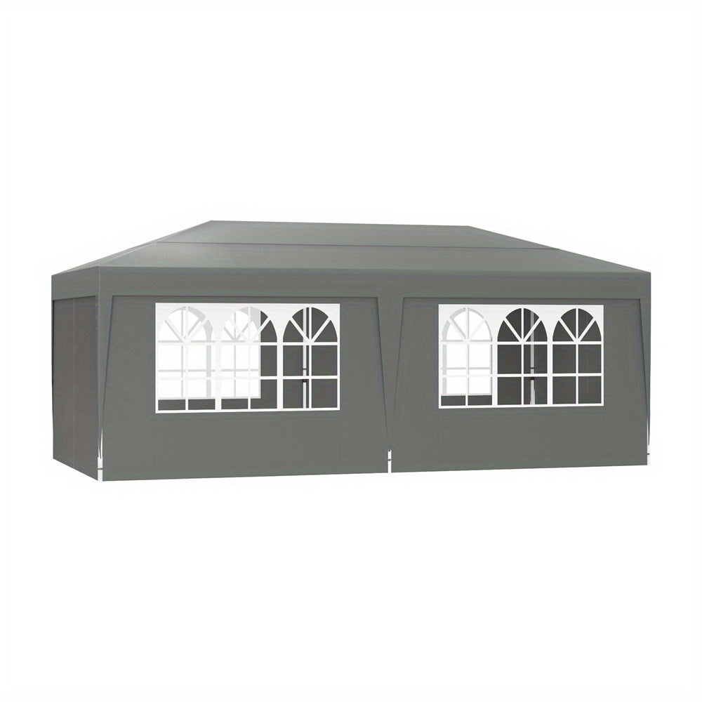 Partytent – Vouwtent – Feesttent – Paviljoen – Tent Met Zijwanden – 3×6 Meter – Verstelbare Hoogte – Zilvergrijs
