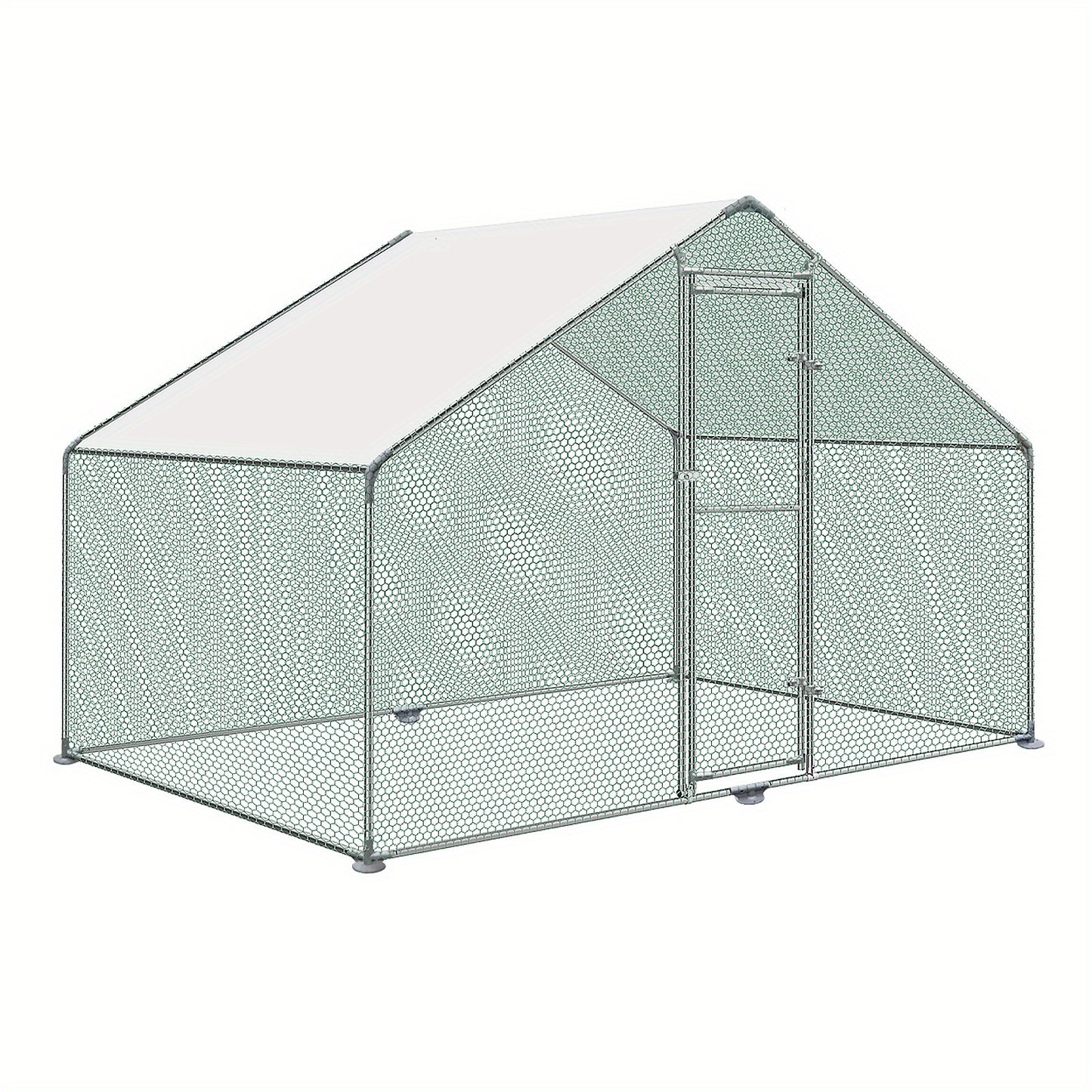Kippenren – Kippenhok – Buitenren – Pluimveehok – Dierenren – Gegalvaniseerd Stalen Frame – PE Zonwering Waterdicht – 3x2x2 Meter Groot