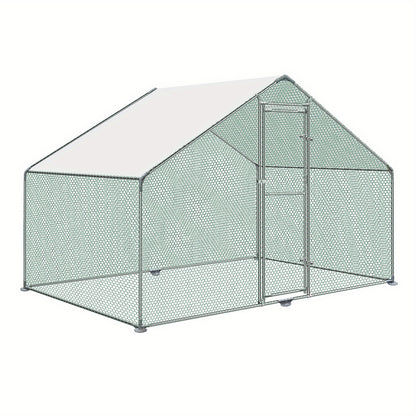 Kippenren – Kippenhok – Buitenren – Pluimveehok – Dierenren – Gegalvaniseerd Stalen Frame – PE Zonwering Waterdicht – 3x2x2 Meter Groot