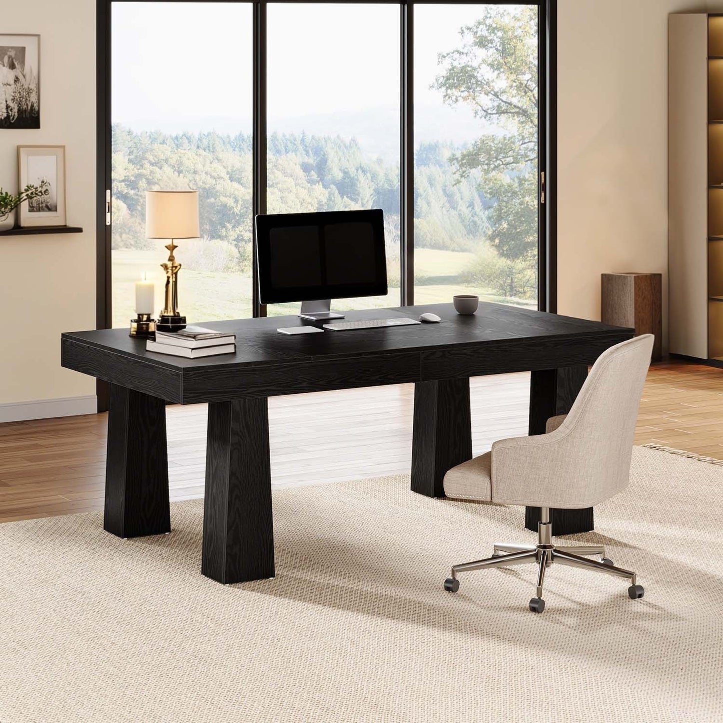 Eettafel – Dinertafel – Keukentafel – Tafel – Werktafel – Modern Industrieel Design – Ruim 160x80 cm – Robuuste Matzwarte Tafel