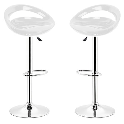 Barkrukken – Barstoelen – Bistrostoelen – Keukenstoelen – Balkonstoelen – 360° Draaibaar – Lichtgewicht ABS Plastic – Set van 2 - Wit