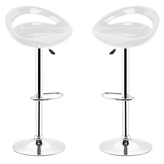 Barkrukken – Barstoelen – Bistrostoelen – Keukenstoelen – Balkonstoelen – 360° Draaibaar – Lichtgewicht ABS Plastic – Set van 2 - Wit