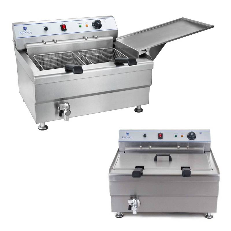 Friteuse – Frituurpan – Oliebollenmachine – Visfriteuse – Dubbele Mand – 24 Liter Inhoud – Roestvrij Staal – Temperatuurregeling