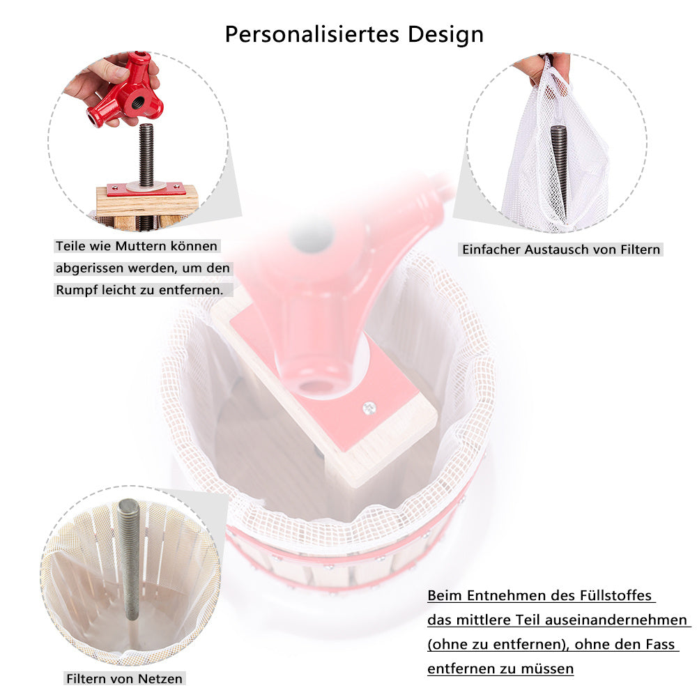 Handmatige Juicer – Fruitpers – Citruspers – Sapcentrifuge – Slowjuicer – 7 Liter Grote Inhoud – Robuust Metalen Ontwerp – Eenvoudig Schoon Te Maken