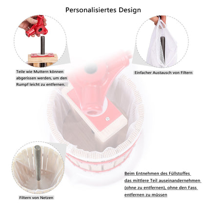 Handmatige Juicer – Fruitpers – Citruspers – Sapcentrifuge – Slowjuicer – 7 Liter Grote Inhoud – Robuust Metalen Ontwerp – Eenvoudig Schoon Te Maken