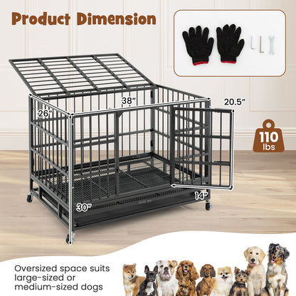 Hondenbench – Klapbench – Hondenkooi – Metalen Bench – Dierenbench – Opvouwbaar – Zwaar Metalen Frame – Dubbele Beveiligde Slotensysteem