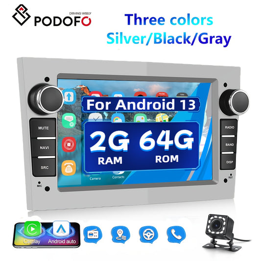 Android Autoradio – DAB+ Radio – Multimedia Speler – Navigatiesysteem – Carplay Headunit – 7 Inch Full HD Touchscreen – Wireless Mirror Link & WiFi – Silvery