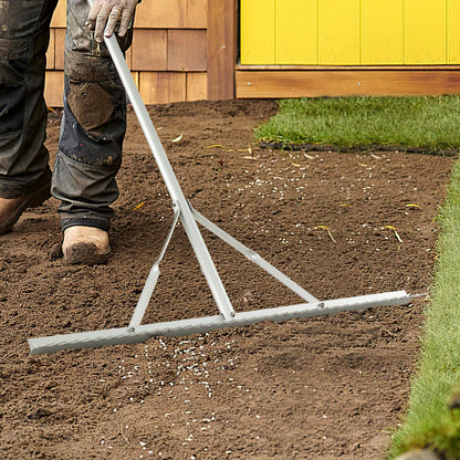 Tuinhark – Gras Hark – Blad Hark – Bodem Hark – Tuingereedschap – Aluminium Sneeuw Hark – Dubbelzijdig Harkhoofd – 174 cm Lang