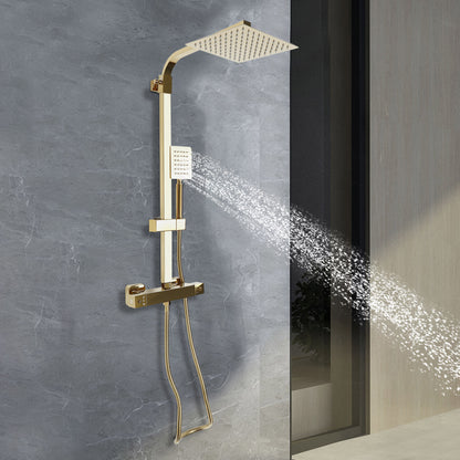 Badkraan – Badmengkraan – Wandkraan – Badmengkraan Met Handdouche – Badthermostaat – Thermostatisch – Messing – Duurzaam Met Watervaluitloop