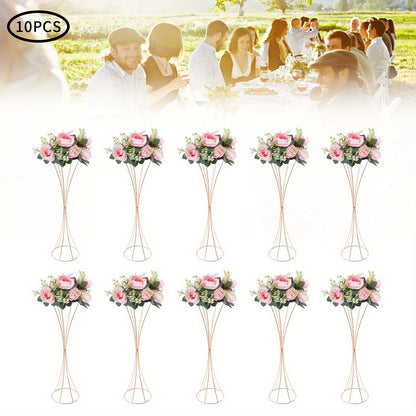 Weddingvaas – Bloemenvaas – Decoratieve Vaas – Tafelvaas – Bruiloftsvazen – 80 cm Hoog – Gouden Metalen Trompetvaas van IJzer