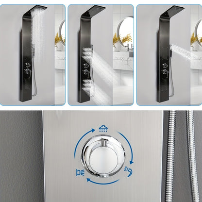 Douchewand – Douchewand – Douchewand – Douchewand – Douchewand – Handdouche – 3 Regenstanden – 140 cm Hoog – Zwart Roestvrijstaal – Spatwaterdicht