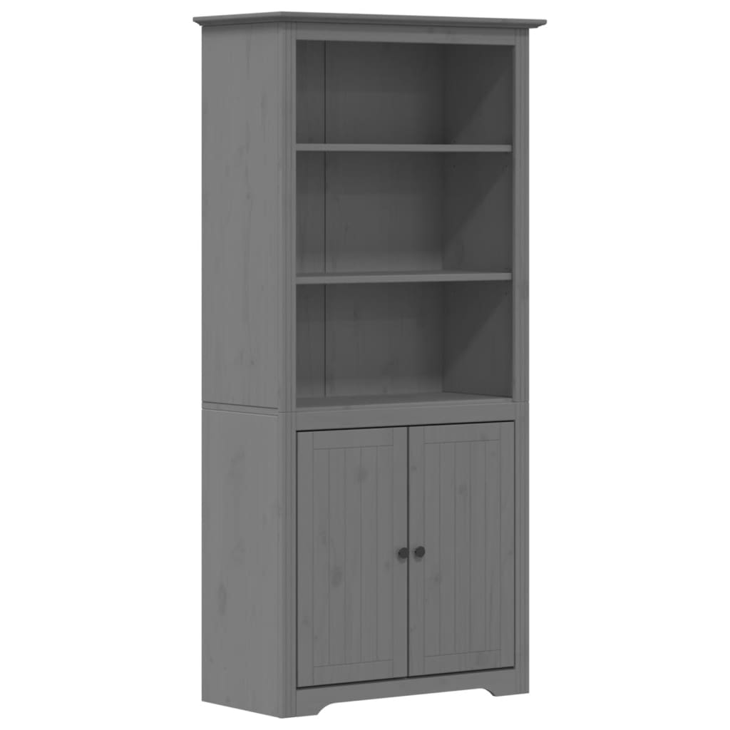 Boekenkast – Boekenkasten – Boekenrek – Vakkenkast – Opbergkast – Massief Grenenhout – 3 Open Planken en 2 Deuren – Frans Design – Compact 68 cm Hoog