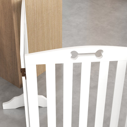 Free-Standing Dog Gate with Support Feet, for Door Frames, Hallway, Stairs, 207.5 X 30 X 61 Cm, White