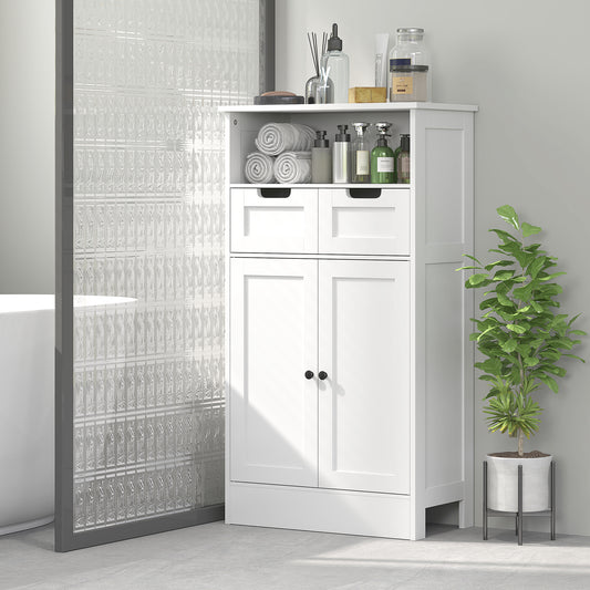 Badkamerkast – Badmeubel – Opbergkast – Toiletkast – Wastafelkast – Wit – Compact Formaat 60x30x109 cm – Duurzaam Hout